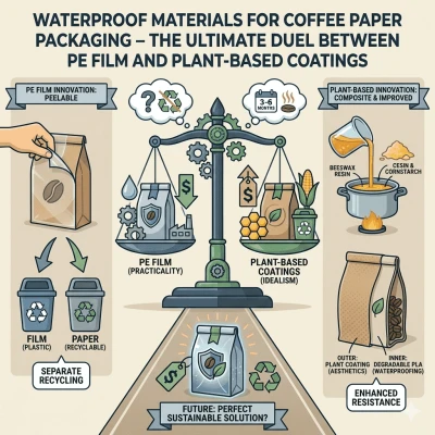 Waterproof Materials for Coffee Paper Packaging – The Ultimate Duel Between PE Film and Plant-Based Coatings